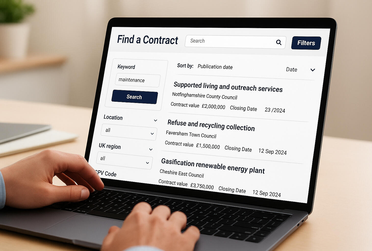 Search and Find UK Government Contracts
